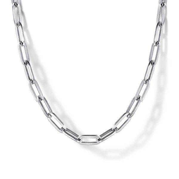 Gabriel & Co Sterling Silver Paper Clip Chain Necklace Bradley's Jewelers Jacksonville, NC