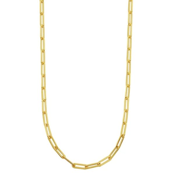 Charles Garnier 18K Gold Finish 5MM Paperclip Chain Necklace Bradley's Jewelers Jacksonville, NC
