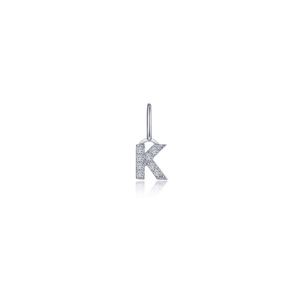 Lafonn Initial K Charm Sterling Silver with Lassaire Simulated Diamonds Bradley's Jewelers Jacksonville, NC