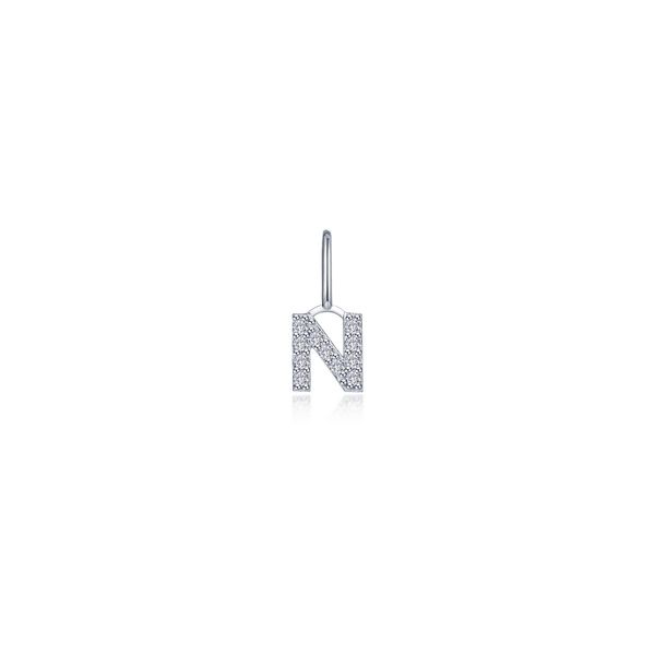 Lafonn Initial N Charm Sterling Silver with Lassaire Simulated Diamonds Bradley's Jewelers Jacksonville, NC