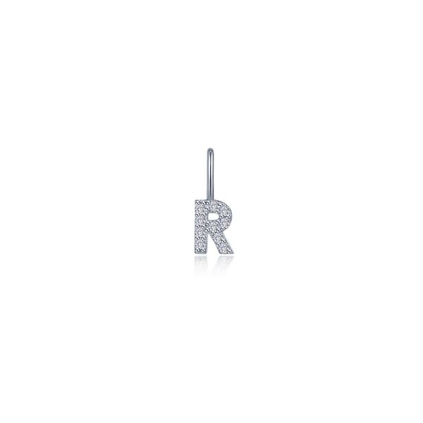 Lafonn Initial R Charm Sterling Silver with Lassaire Simulated Diamonds Bradley's Jewelers Jacksonville, NC
