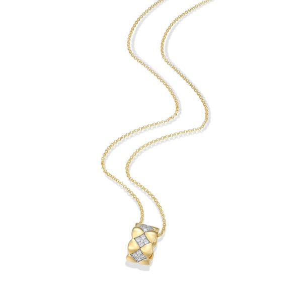 Charles Garnier Sterling Silver Quilted CZ Necklace Image 2 Bradley's Jewelers Jacksonville, NC