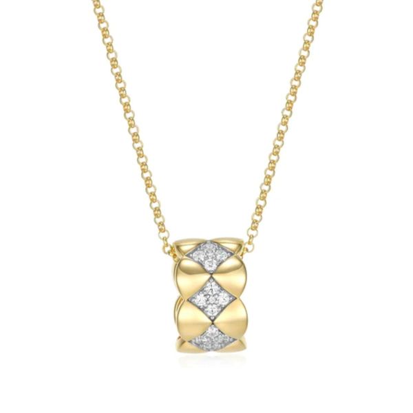 Charles Garnier Sterling Silver Quilted CZ Necklace Bradley's Jewelers Jacksonville, NC