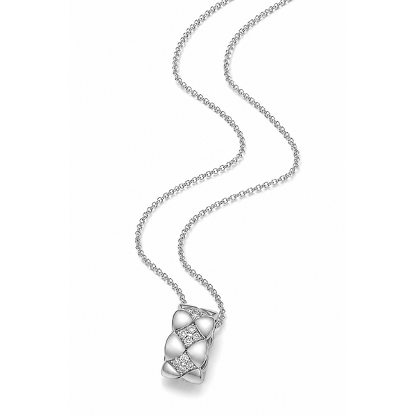 Charles Garnier Sterling Silver Quilted CZ Necklace Image 2 Bradley's Jewelers Jacksonville, NC