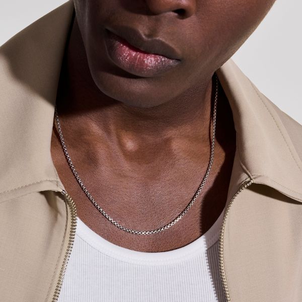 John Hardy Silver 2.7mm Box Chain Necklace 24 Inch Image 4 Bradley's Jewelers Jacksonville, NC