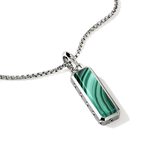 John Hardy Modern Talismans Sterling Silver Malachite Pendant Necklace Image 3 Bradley's Jewelers Jacksonville, NC