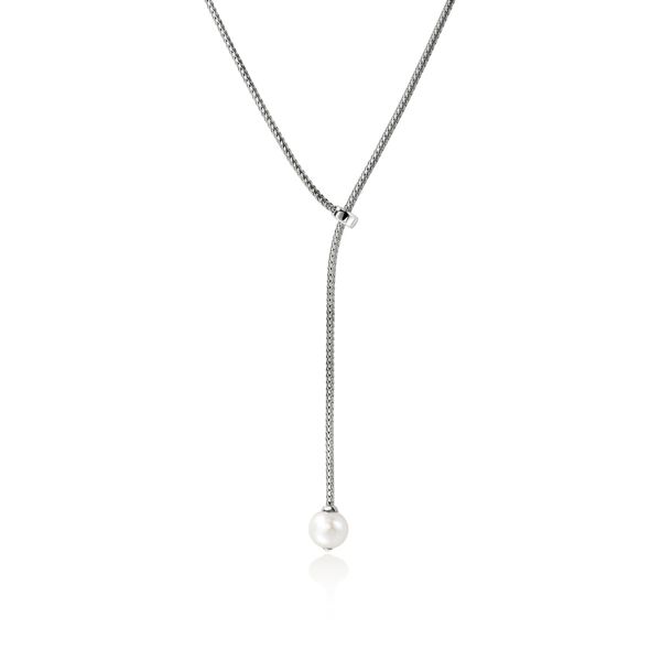 John Hardy Essentials Sterling Silver Pearl Lariat Necklace 23