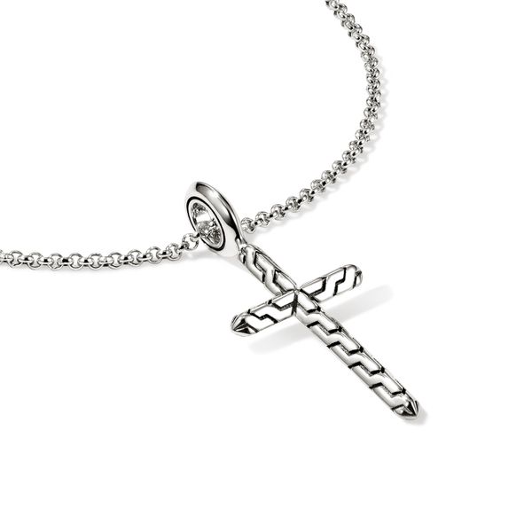 John Hardy Essentials Spiritual Silver Cross Pendant Necklace 16-18