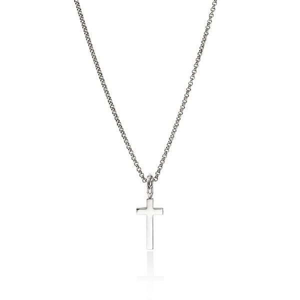 John Hardy Spiritual Silver Diamond Cross Pendant Necklace Adjustable Image 2 Bradley's Jewelers Jacksonville, NC