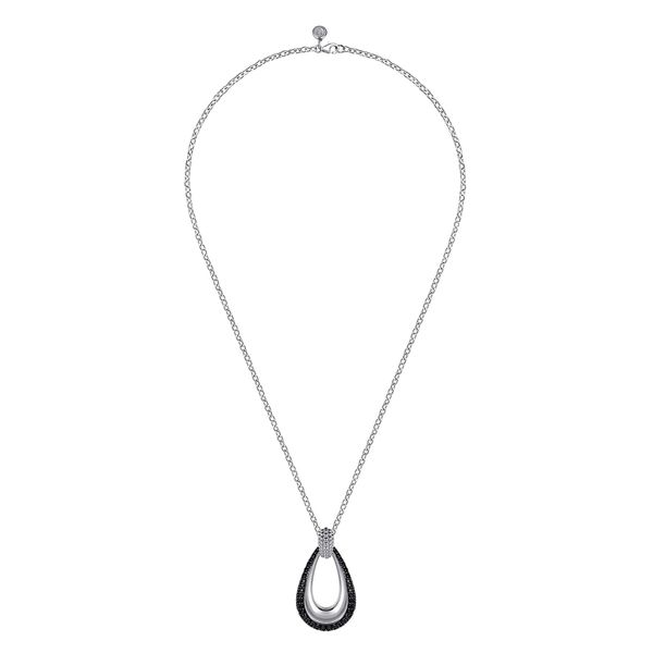 Gabriel & Co Sterling Silver Bujukan Black Spinel Pendant Necklace Image 2 Bradley's Jewelers Jacksonville, NC
