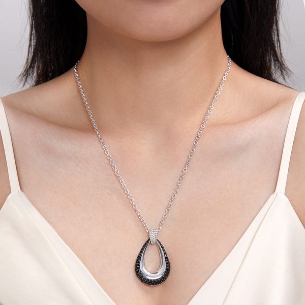 Gabriel & Co Sterling Silver Bujukan Black Spinel Pendant Necklace Image 3 Bradley's Jewelers Jacksonville, NC