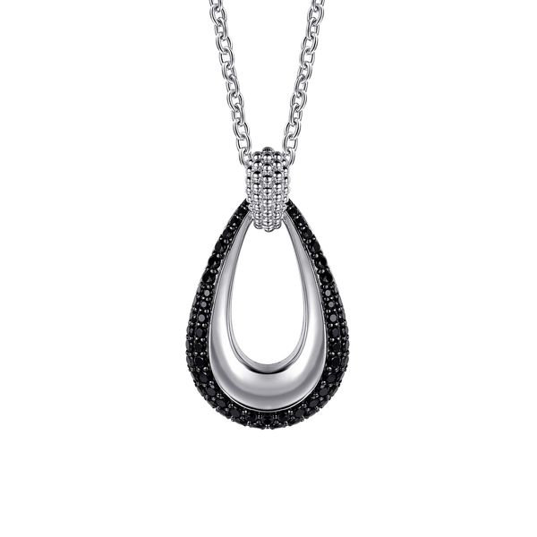 Gabriel & Co Sterling Silver Bujukan Black Spinel Pendant Necklace Bradley's Jewelers Jacksonville, NC