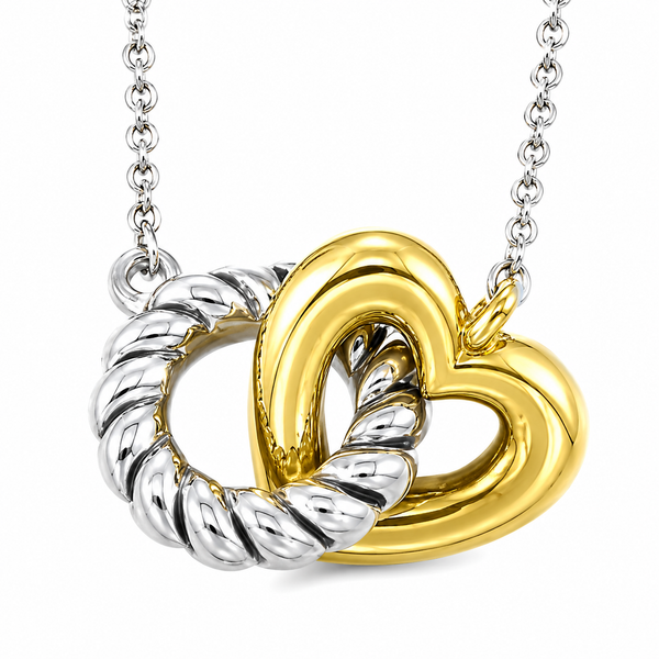 Interconnected Two Tone Heart Necklace | Stacked Heart Pendant Jewelry Bradley's Jewelers Jacksonville, NC