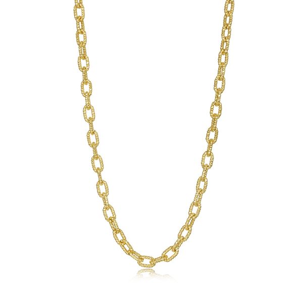 Lafonn Charlie Sterling Silver Gold-Plated 3.5mm Small Cable Paperclip Chain Necklace Bradley's Jewelers Jacksonville, NC