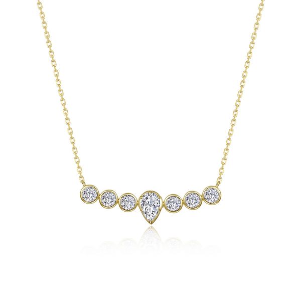 Lafonn Gold-Plated Pear-Shaped Seven Symbols of Joy Necklace 1.12 CTW Bradley's Jewelers Jacksonville, NC