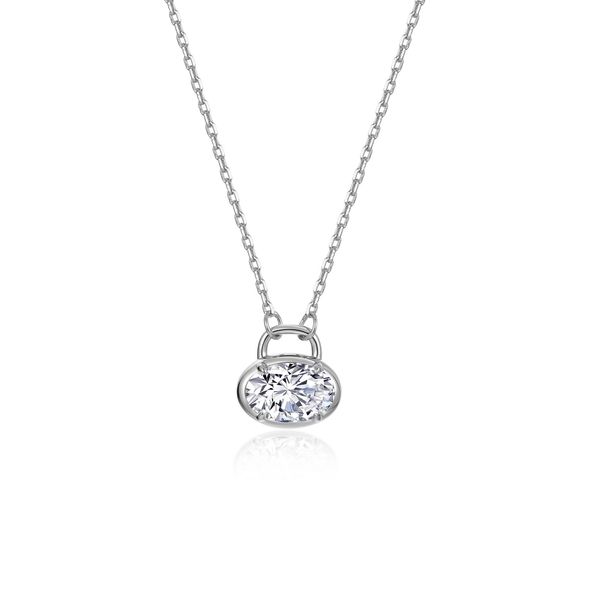Lafonn East-West Oval Bezel-Set Necklace 1.41 CTW Bradley's Jewelers Jacksonville, NC