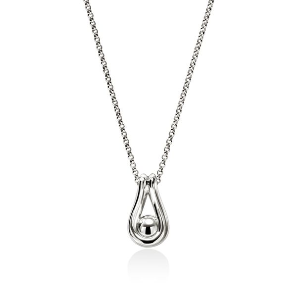 John Hardy Surf Sterling Silver Freshwater Pearl Pendant Necklace 18-20