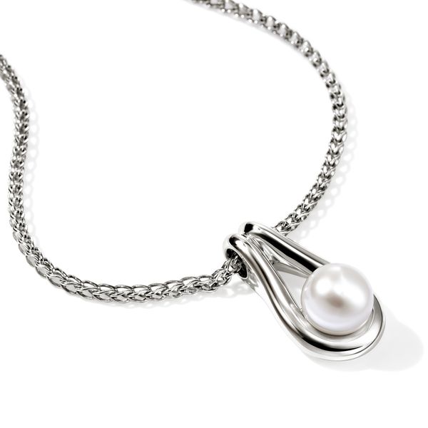 John Hardy Surf Sterling Silver Freshwater Pearl Pendant Necklace 18-20