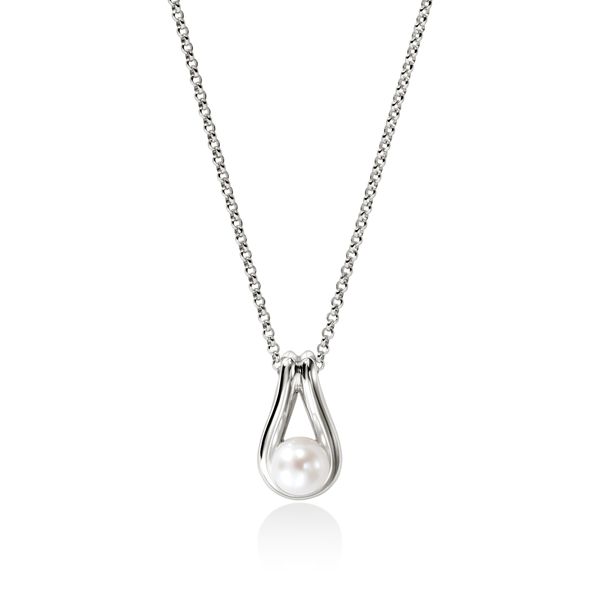 John Hardy Surf Sterling Silver Freshwater Pearl Pendant Necklace 18-20