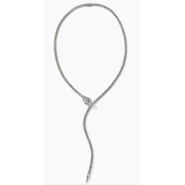 John Hardy Naga Silver Diamond Pave Necklace .09CTW Bradley's Jewelers Jacksonville, NC