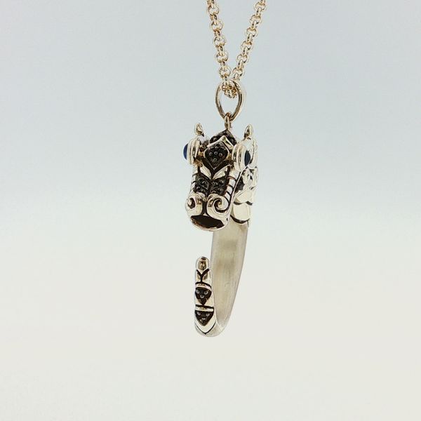 John Hardy Naga Sterling Silver Pavé Necklace with Black Spinel & Sapphires Image 2 Bradley's Jewelers Jacksonville, NC