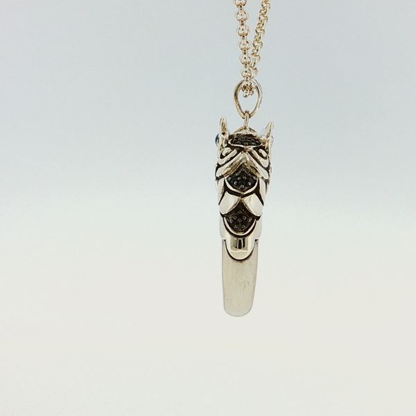John Hardy Naga Sterling Silver Pavé Necklace with Black Spinel & Sapphires Image 3 Bradley's Jewelers Jacksonville, NC