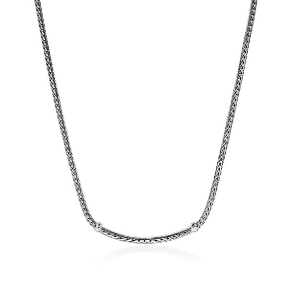 John Hardy Essentials Silver Mini Chain Necklace with Blue Sapphires | 2.5mm Image 2 Bradley's Jewelers Jacksonville, NC