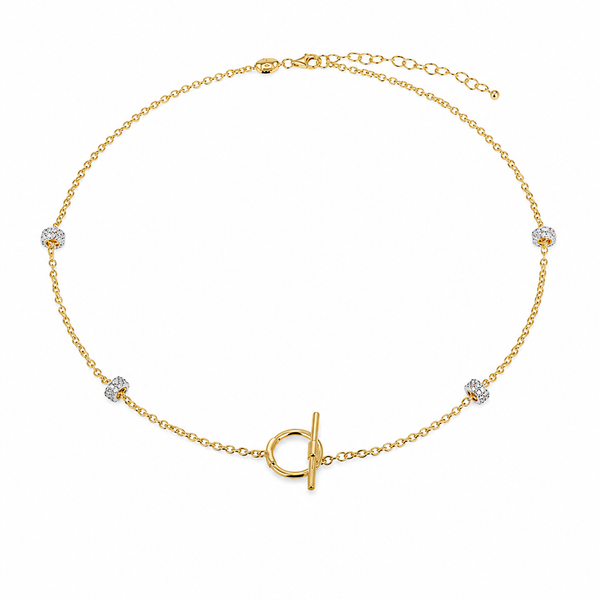 Charles Garnier Gold & Rhodium White Sapphire Necklace Bradley's Jewelers Jacksonville, NC