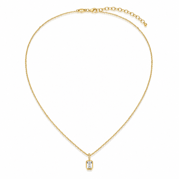 Charles Garnier Gold Plated White Sapphire Necklace Bradley's Jewelers Jacksonville, NC