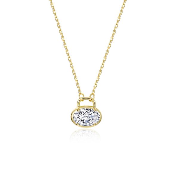 Lafonn East-West Oval Bezel-Set Necklace 1.41 CTW Bradley's Jewelers Jacksonville, NC