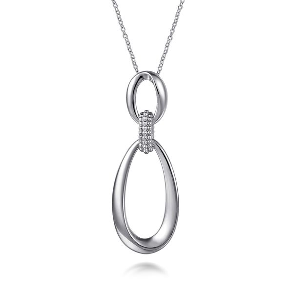 Gabriel & Co Sterling Silver Bujukan Drop Pendant Necklace Bradley's Jewelers Jacksonville, NC