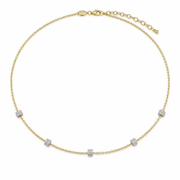 Charles Garnier Sterling Silver Two-Tone Chloe Station Necklace Bradley's Jewelers Jacksonville, NC