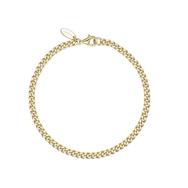Lafonn Cleo Small 3mm Gold-Plated Sterling Silver Cuban Chain Bracelet Bradley's Jewelers Jacksonville, NC