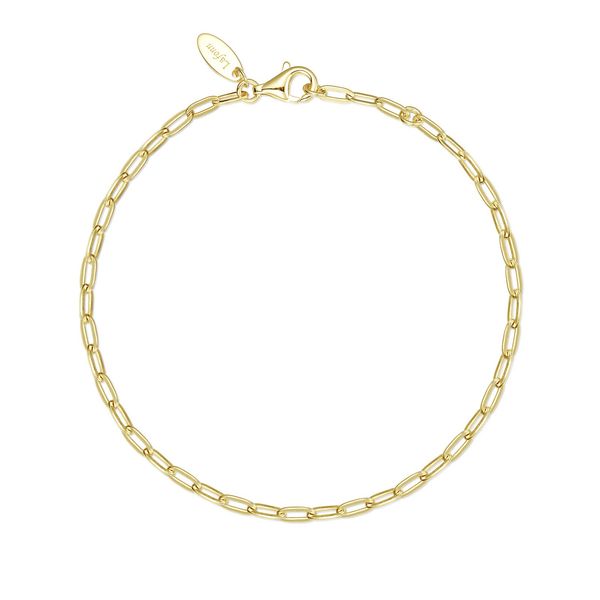 Lafonn Charlie Gold-Plated Sterling Silver Paperclip Chain Bracelet Bradley's Jewelers Jacksonville, NC
