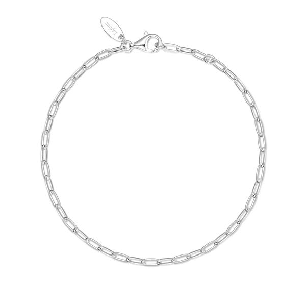 Lafonn Charlie Platinum-Plated Sterling Silver Paperclip Chain Bracelet Bradley's Jewelers Jacksonville, NC