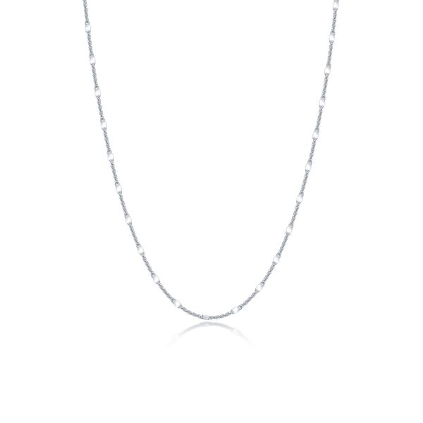 Lafonn Stella Platinum-Plated Sterling Silver Chain Necklace 18+1+1