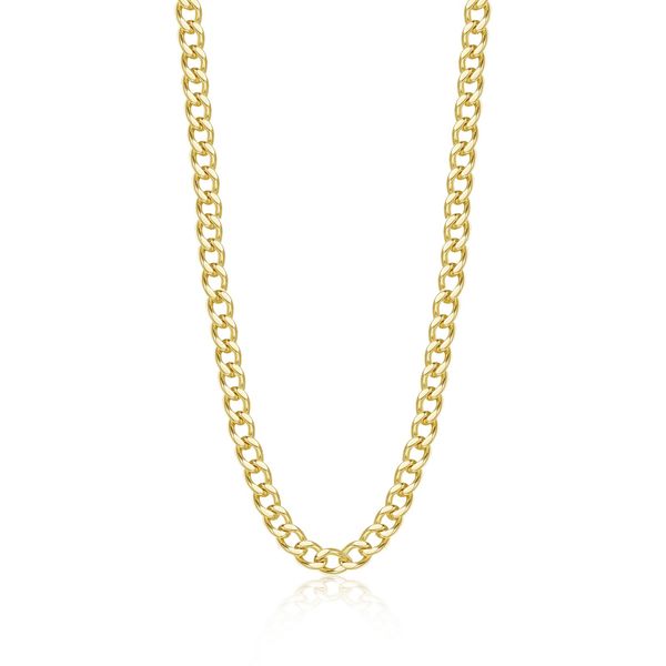 Sterling Silver Gold-Plated 5mm Large Cleo Cuban Chain Bracelet 20cm Bradley's Jewelers Jacksonville, NC