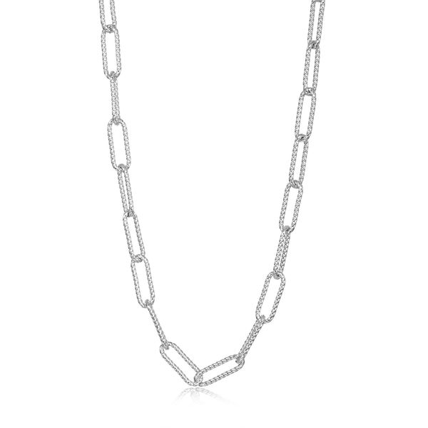 Lafonn Platinum-Plated 4mm Charlie Cable Paperclip Chain Necklace 20