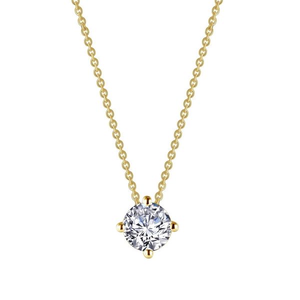 Lafonn Gold-Plated Adjustable Solitaire Necklace 1.30 CTW Bradley's Jewelers Jacksonville, NC