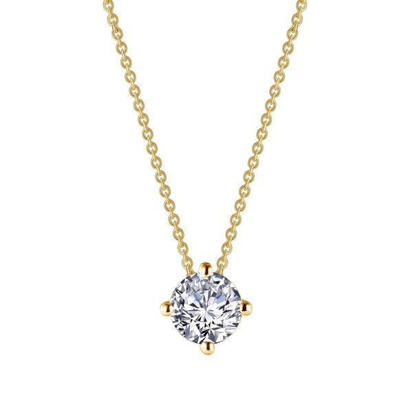 Lafonn Gold-Plated Adjustable Solitaire Necklace 1.50 CTW Bradley's Jewelers Jacksonville, NC