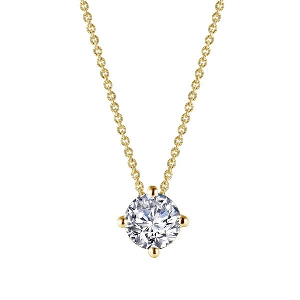 Lafonn Gold-Plated Adjustable Solitaire Necklace 1.90 CTW Bradley's Jewelers Jacksonville, NC