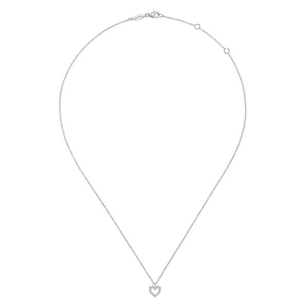 Gabriel & Co. Sterling Silver Bujukan Beaded Heart Necklace Image 2 Bradley's Jewelers Jacksonville, NC