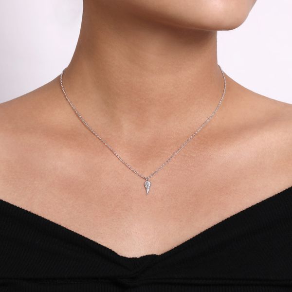 Gabriel & Co. Sterling Silver Angel Wings Pendant Necklace Image 3 Bradley's Jewelers Jacksonville, NC