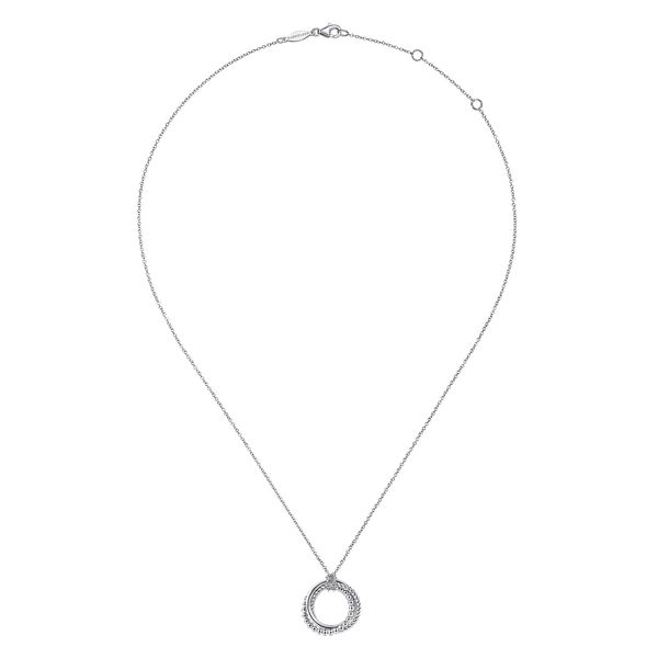 Gabriel & Co. Sterling Silver Bujukan Twisted Rope Multi-Circle Pendant Necklace Image 2 Bradley's Jewelers Jacksonville, NC