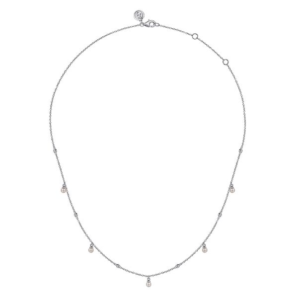 Gabriel & Co. Sterling Silver Bujukan Pearl Drop Necklace Image 2 Bradley's Jewelers Jacksonville, NC