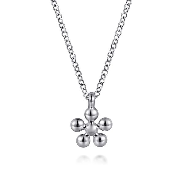 Gabriel & Co. Bujukan 14K Yellow Gold & Sterling Silver 0.08 Ct Diamond Pendant Necklace Image 4 Bradley's Jewelers Jacksonville, NC