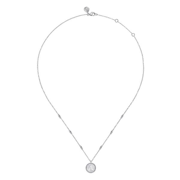 Gabriel & Co. Bujukan Sterling Silver Initial A Medallion Pendant Necklace Image 2 Bradley's Jewelers Jacksonville, NC