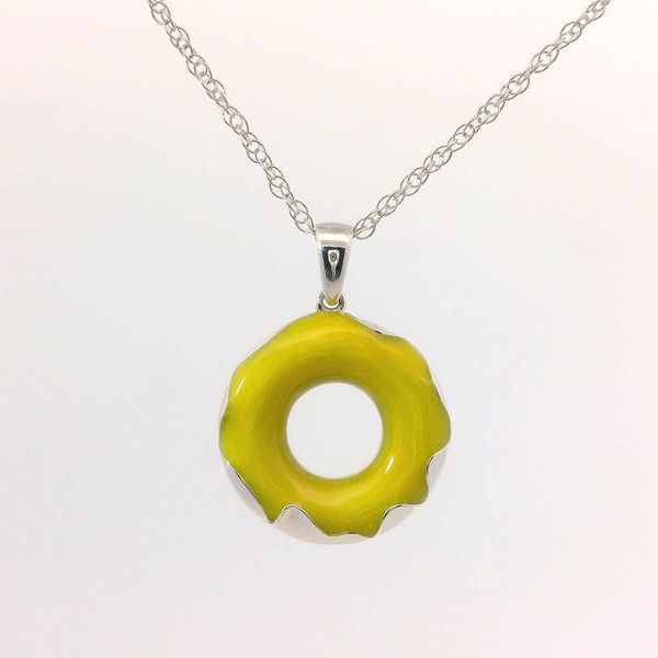 Sterling Silver Lume Lemon Yellow Glow Donut Pendant Bradley's Jewelers Jacksonville, NC