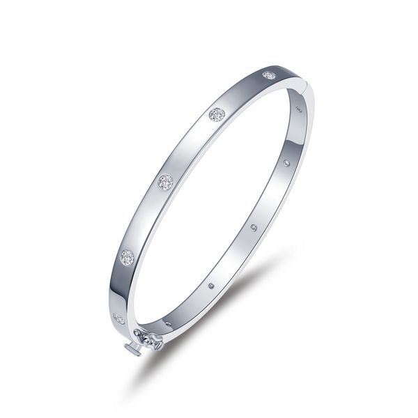 Sterling Silver 1.10 CTW Invisible Set Tennis Bangle Bracelet Bradley's Jewelers Jacksonville, NC