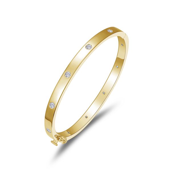 Sterling Silver 1.10 CTW Invisible Set High Polish Bangle Bracelet Bradley's Jewelers Jacksonville, NC